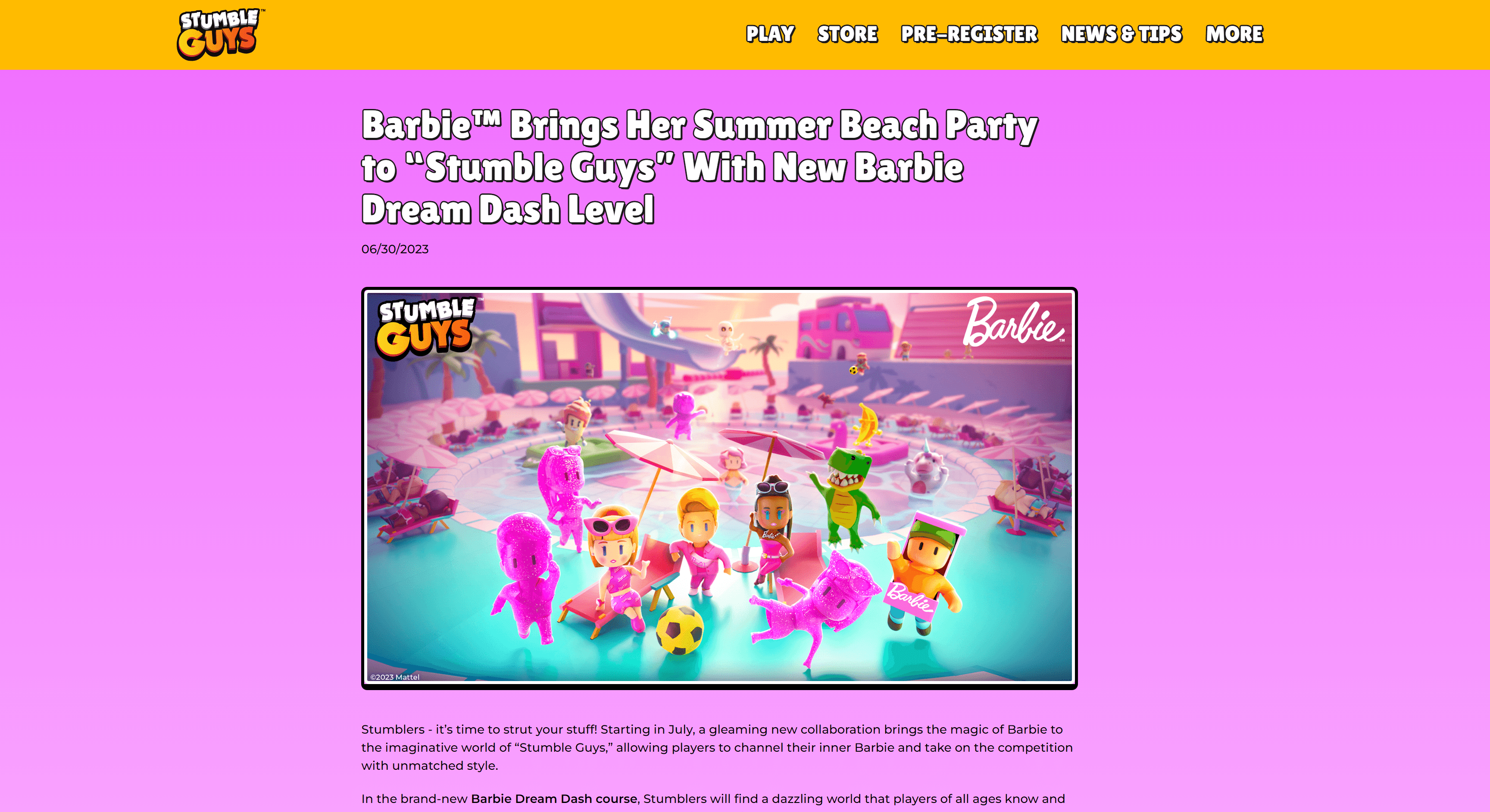 Barbie Arrives On Stumble Guys With New Dream Dash Level 